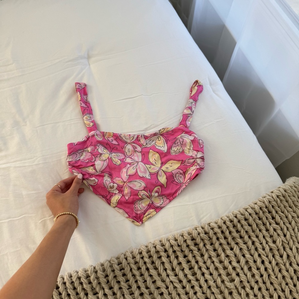 Urban Outfitters Pink Butterfly Top